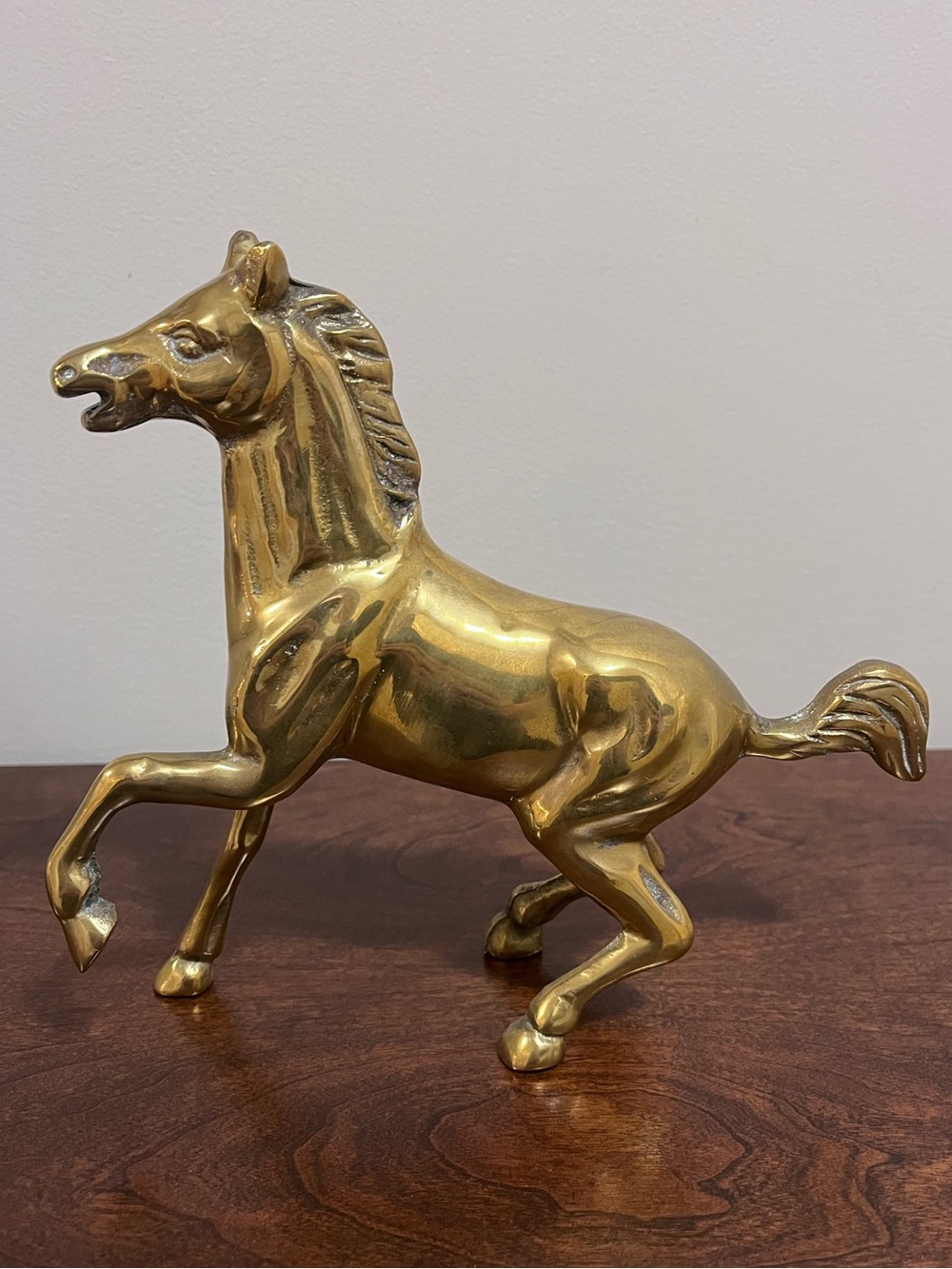 Brass Horse Figurine - Gold Decorative Sculpture Mid Century Modern